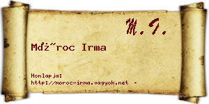 Móroc Irma névjegykártya